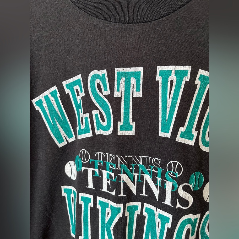 Vintage West Vigo Vikings Tennis T-Shirt - Picture 3 of 6